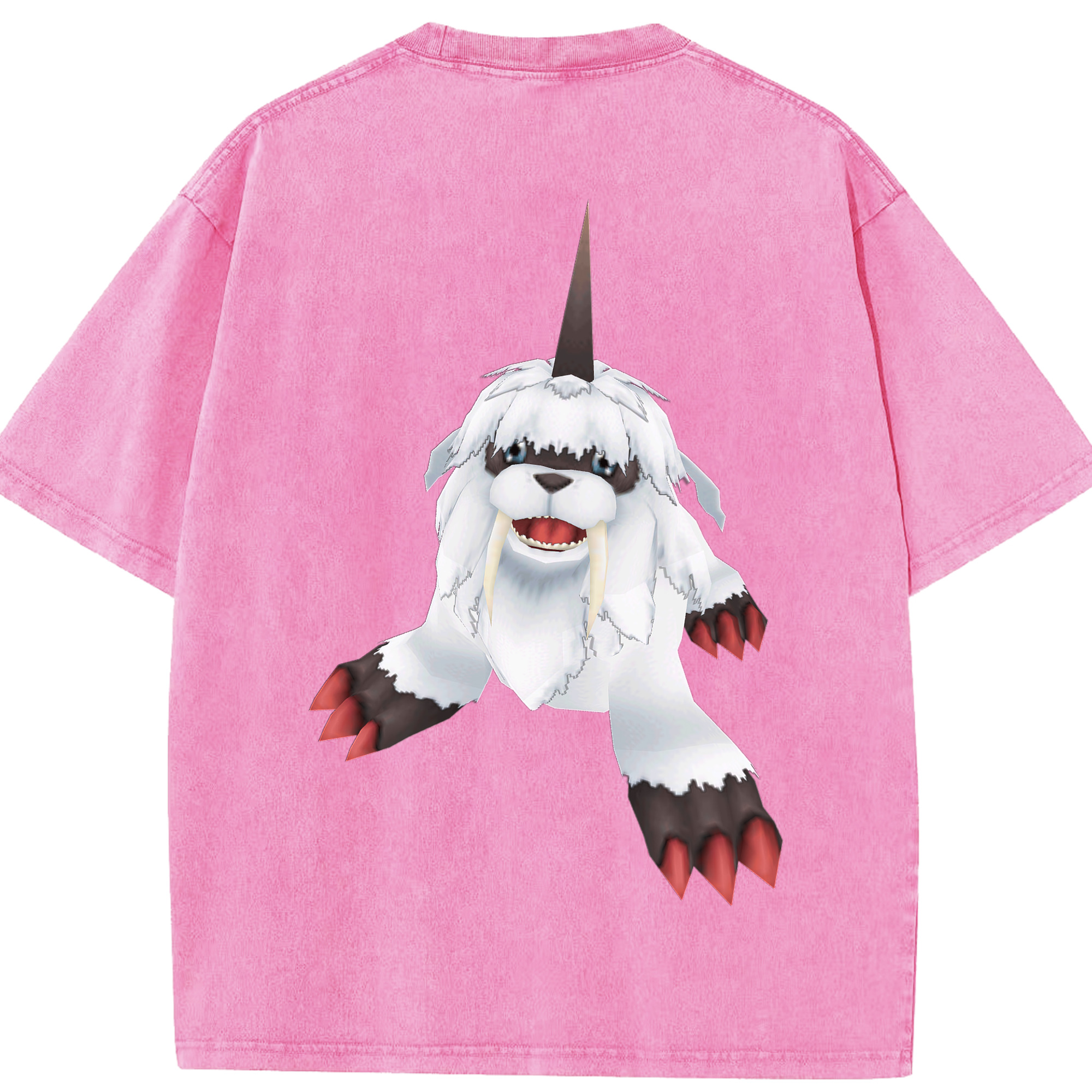 （画像用） Digimon デジタルモンスター/デジモン 綿100% ヴィンテージ風 半袖Tシャツ（背面プリント）